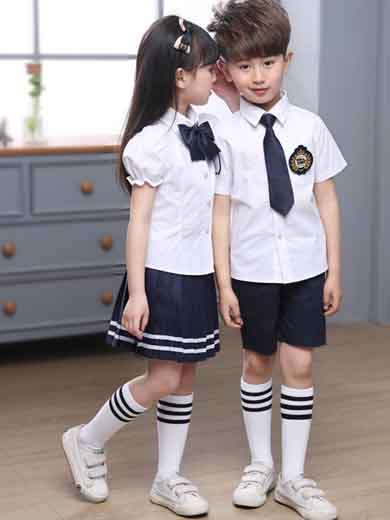 校服短袖套裝中小學生演出服男女畢業(yè)班服襯衫英倫幼兒園園服夏裝